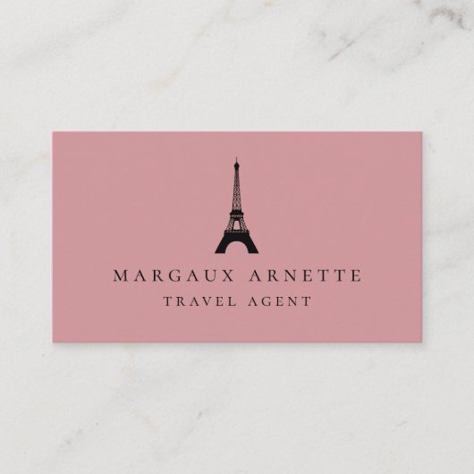 Eiffel Tower Logo Blush Visitekaartje (Voorkant)