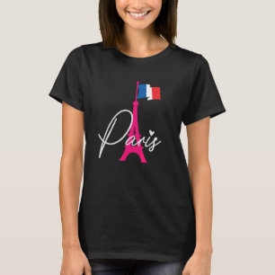 Eiffel Tower met Franse vlag: Franse liefde Parijs T-shirt