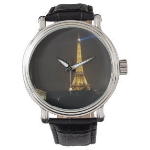 Eiffel Tower nacht Horloge