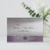 Eiffel Tower Paars en Silver RSVP (Staand voorkant)