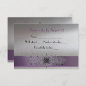 Eiffel Tower Paars en Silver RSVP (Voorkant / Achterkant)