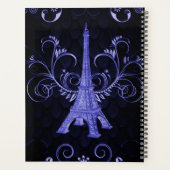 Eiffel Tower Paarse Floral Swirls Planner (Achterkant)