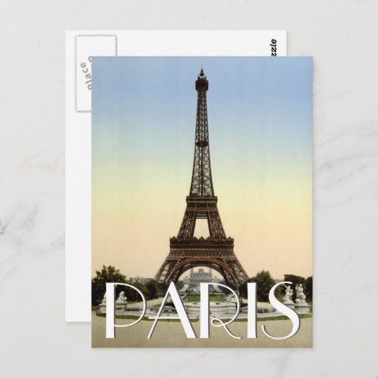 Eiffel Tower, Parijs, Aangepaste tekst Frankrijk Briefkaart (Voorkant / Achterkant)