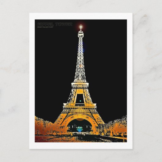 Eiffel Tower, Parijs, Frankrijk Briefkaart (Voorkant)