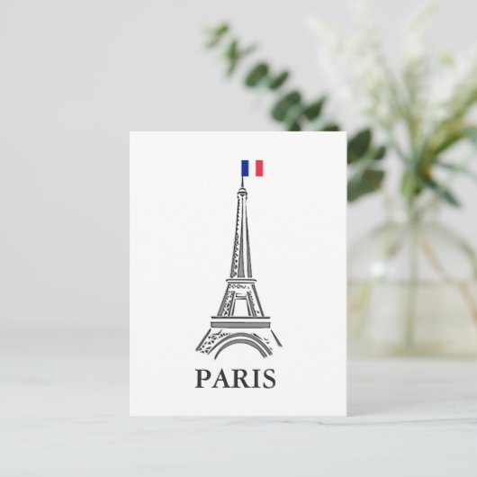 Eiffel Tower, Parijs, Frankrijk/Frans Briefkaart (Staand voorkant)
