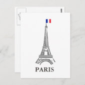 Eiffel Tower, Parijs, Frankrijk/Frans Briefkaart (Voorkant / Achterkant)
