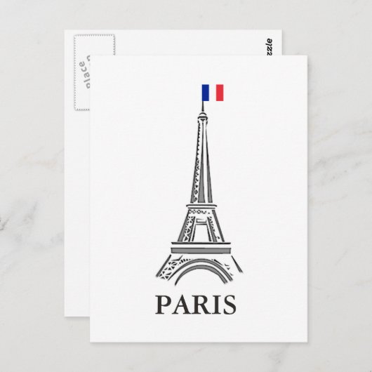 Eiffel Tower, Parijs, Frankrijk/Frans Briefkaart (Voorkant / Achterkant)