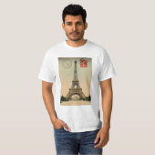 Eiffel Tower, Parijs, Frankrijk,  Retro T-shirt (Voorkant volledig)