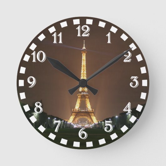 Eiffel Tower, Parijs, Frankrijk Ronde Klok (Voorkant)