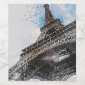 Eiffel Tower, Parijs, Frankrijk Wijn Etiket (Enkel label)