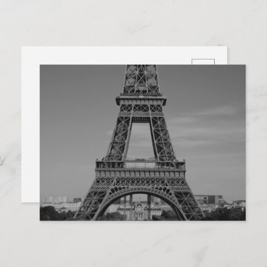 Eiffel Tower, Parijs Frankrijk, zwart-wit Briefkaa Briefkaart (Voorkant / Achterkant)