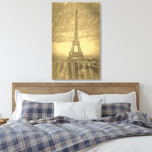  Eiffel Tower Paris #3 - Gewikkeld Canvas (Insitu (Slaapkamer))
