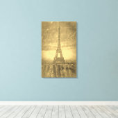 Eiffel Tower Paris #3 - Gewikkeld Canvas Afdruk (Insitu (Houten vloer))