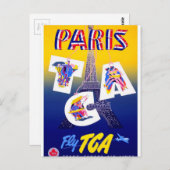  Eiffel Tower Paris Air Travel Adverteren Briefkaart (Voorkant / Achterkant)