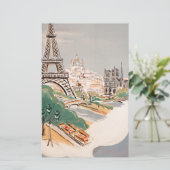  Eiffel Tower Paris Air Travel Adverteren Briefpapier (Staand voorkant)