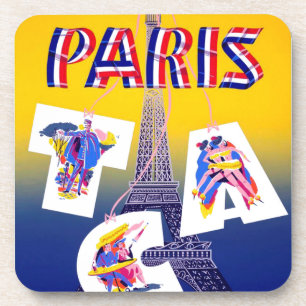 Eiffel Tower Paris Air Travel Adverteren Drankjes Onderzetter