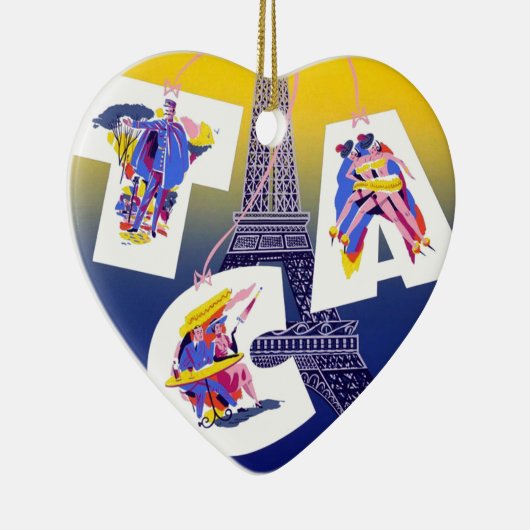 Eiffel Tower Paris Air Travel Adverteren Keramisch Ornament (Rechts)