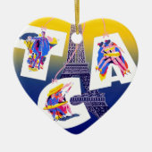 Eiffel Tower Paris Air Travel Adverteren Keramisch Ornament (Voorkant)