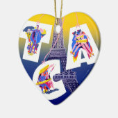 Eiffel Tower Paris Air Travel Adverteren Keramisch Ornament (Links)