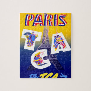  Eiffel Tower Paris Air Travel Adverteren Legpuzzel