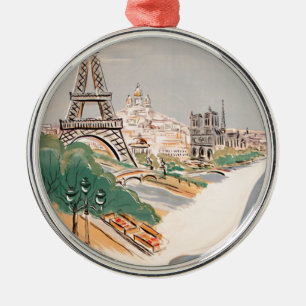  Eiffel Tower Paris Air Travel Adverteren Metalen Ornament