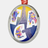 Eiffel Tower Paris Air Travel Adverteren Metalen Ornament (Links)