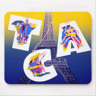  Eiffel Tower Paris Air Travel Adverteren Muismat