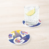 Eiffel Tower Paris Air Travel Adverteren Zandsteen Onderzetter (Zijkant)