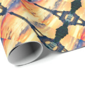 Eiffel Tower Paris Avond European Travel Cadeaupapier (Rol Hoek)