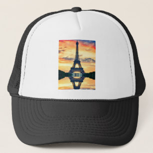 Eiffel Tower Paris Avond European Travel Trucker Pet