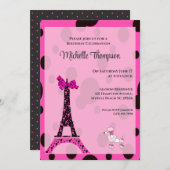 Eiffel Tower Paris Birthday Invitations Kaart (Voorkant / Achterkant)