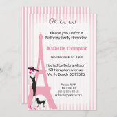 Eiffel Tower Paris Birthday Invitations Kaart (Voorkant / Achterkant)