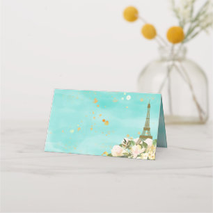 Eiffel Tower Paris Birthday Mint Aqua Gold