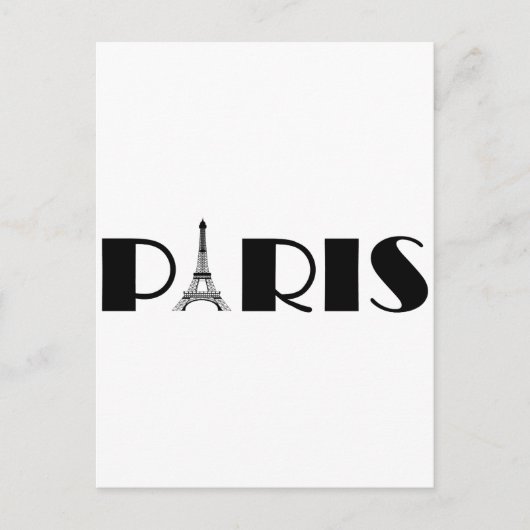 Eiffel Tower Paris Black & White Briefkaart (Voorkant)