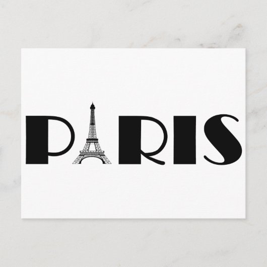 Eiffel Tower Paris Black & White Briefkaart (Voorkant)
