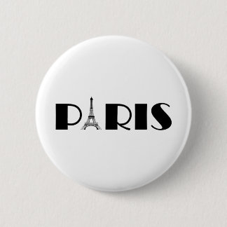 Eiffel Tower Paris Black & White Ronde Button 5,7 Cm