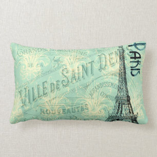 Eiffel Tower Paris Blue Post Card  Pillow Kussen