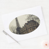 Eiffel Tower Paris City Building Architecture Ovale Sticker (Envelop)