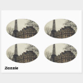 Eiffel Tower Paris City Building Architecture Ovale Sticker (Vel)