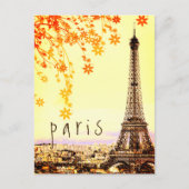 Eiffel Tower Paris City Rustic Uitzicht Postca Briefkaart (Voorkant)