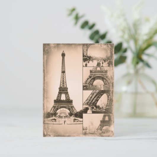 Eiffel Tower Paris  Collage Briefkaart (Staand voorkant)
