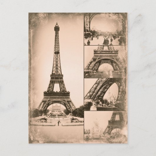 Eiffel Tower Paris  Collage Briefkaart (Voorkant)