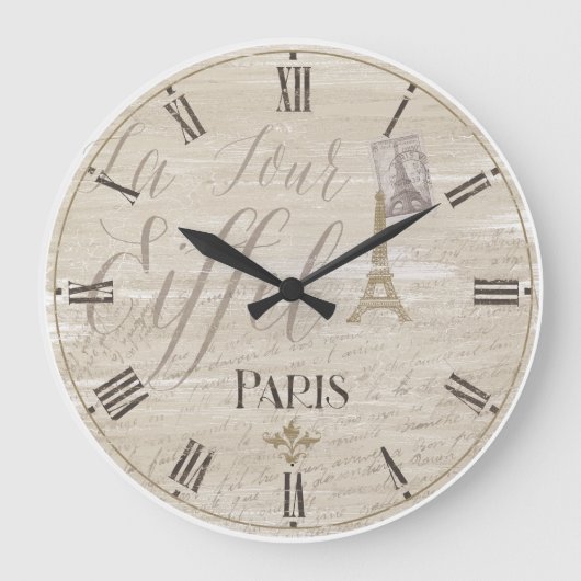 Eiffel Tower Paris Decoratief Klock Grote Klok (Voorkant)