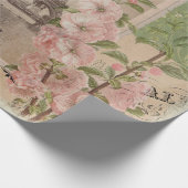 Eiffel Tower Paris  Ephemera Script Floral Cadeaupapier (Hoek)