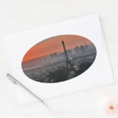Eiffel Tower Paris Europe Reis Ovale Sticker (Envelop)