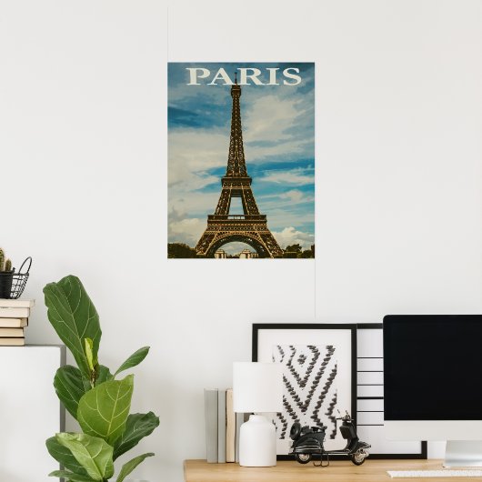 Eiffel Tower Paris Europe - reisfoto Poster (Thuiskantoor)