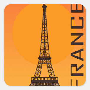  Eiffel Tower Paris Europe Reizen Vierkante Sticker