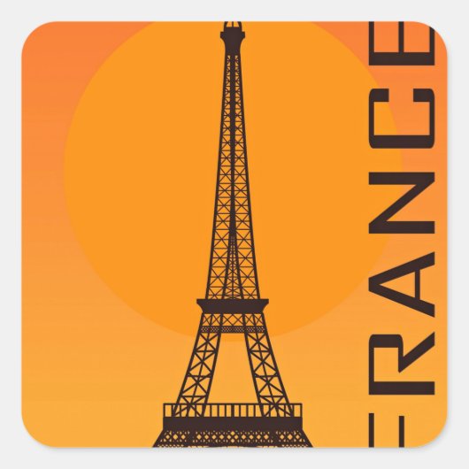 Eiffel Tower Paris Europe Reizen Vierkante Sticker (Voorkant)