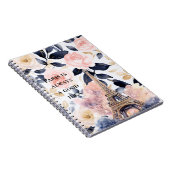 Eiffel Tower Paris Floral Notitieboek (Rechterzijde)