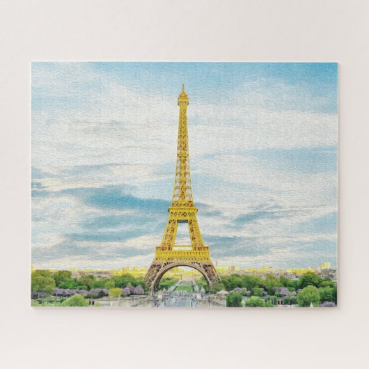 Eiffel Tower Paris France Europe Painting Legpuzzel (Horizontaal)